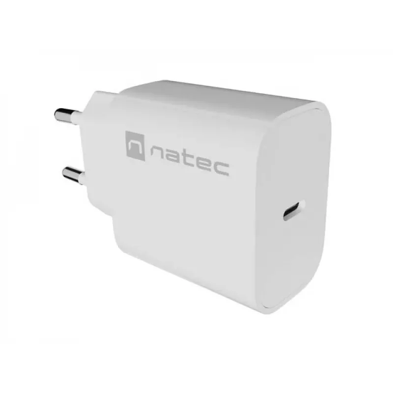 NATEC Ribera Caricabatterie da parete 1x USB-C 20W bianco