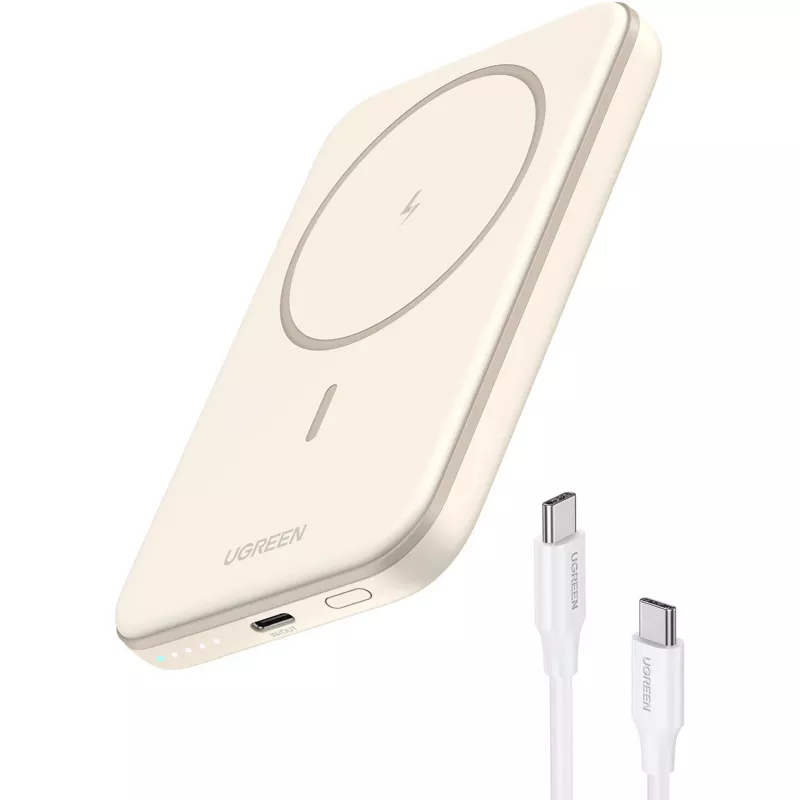 UGREEN Powerbank Mini Wireless 5000mAh 15W compatibile MagSafe bianco