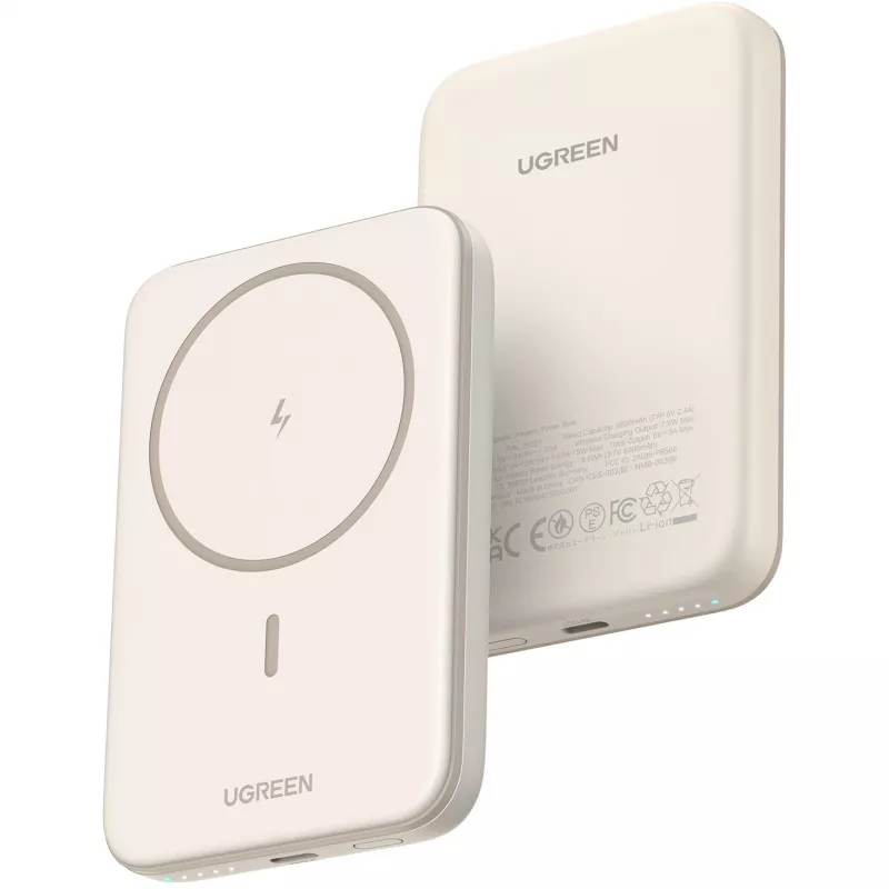 UGREEN Powerbank Mini Wireless 5000mAh 15W compatibile MagSafe bianco