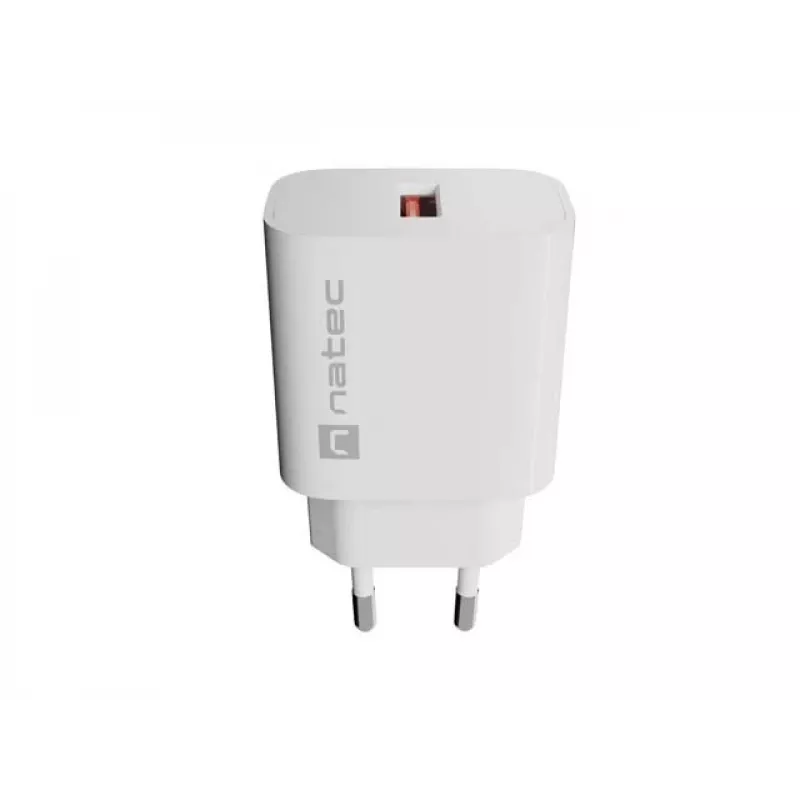 NATEC Ribera Caricabatterie da parete 1x USB-A 18W bianco