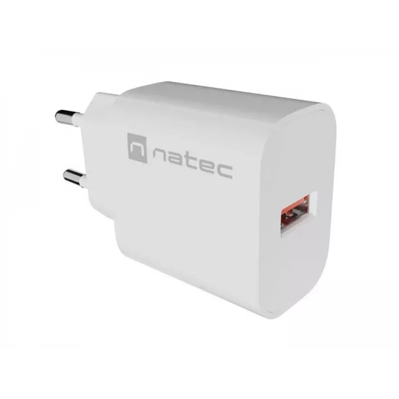 NATEC Ribera Caricabatterie da parete 1x USB-A 18W bianco