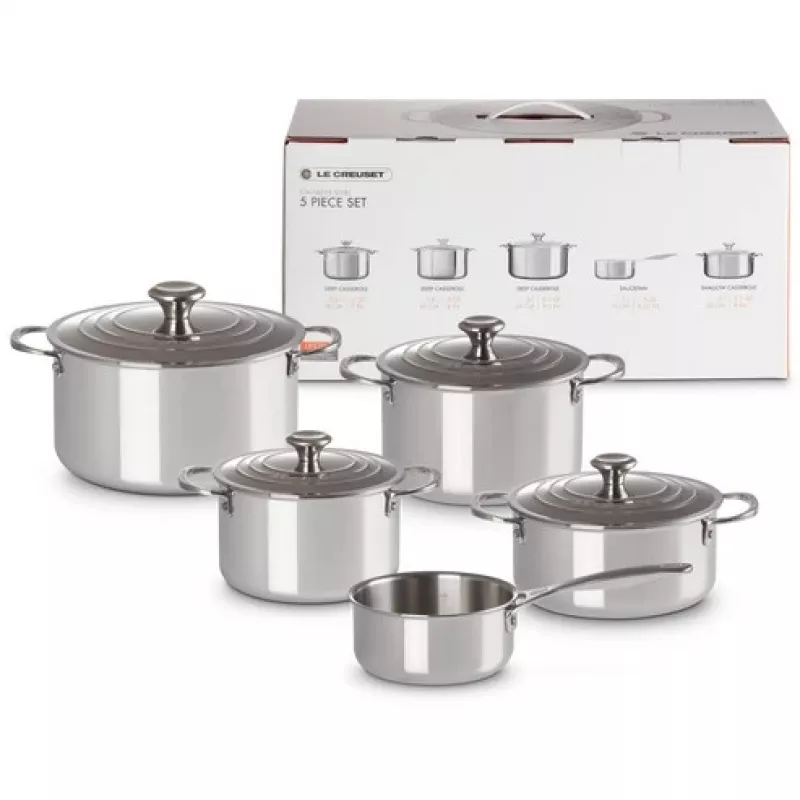 Le Creuset Set pentole 5 pz. - set pentole in acciaio inox a 3 strati