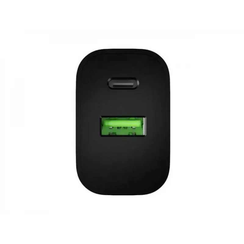 NATEC Ribera Caricabatterie da parete 1x USB-A + 1x USB-C 20W nero