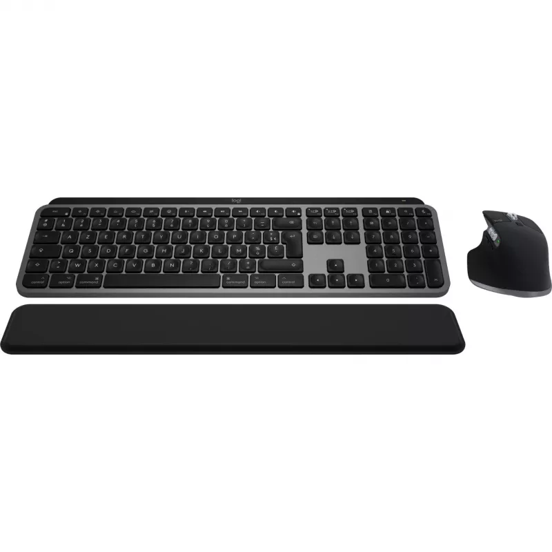 Logitech Master Series MX Keys S Combo for Mac - Set tastiera e mouse wireless - Full size - Retroilluminazione - AZERTY francese - Space Grey (920-012841)