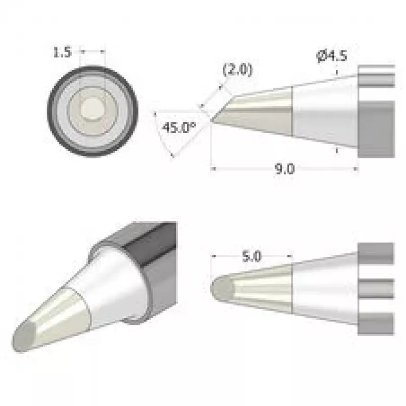 iFixit FixHub Punta di saldatura conica a scalpello 1,5 mm argento
