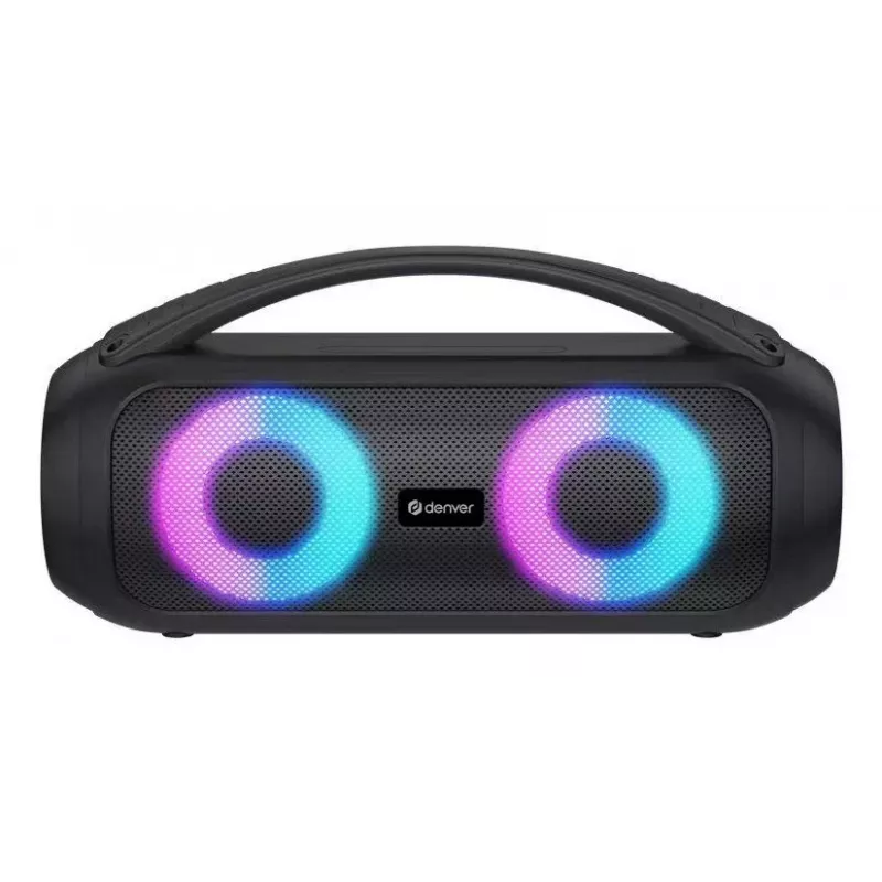 Denver BTG-618 altoparlante Bluetooth portatile per feste 200W con luci LED, nero