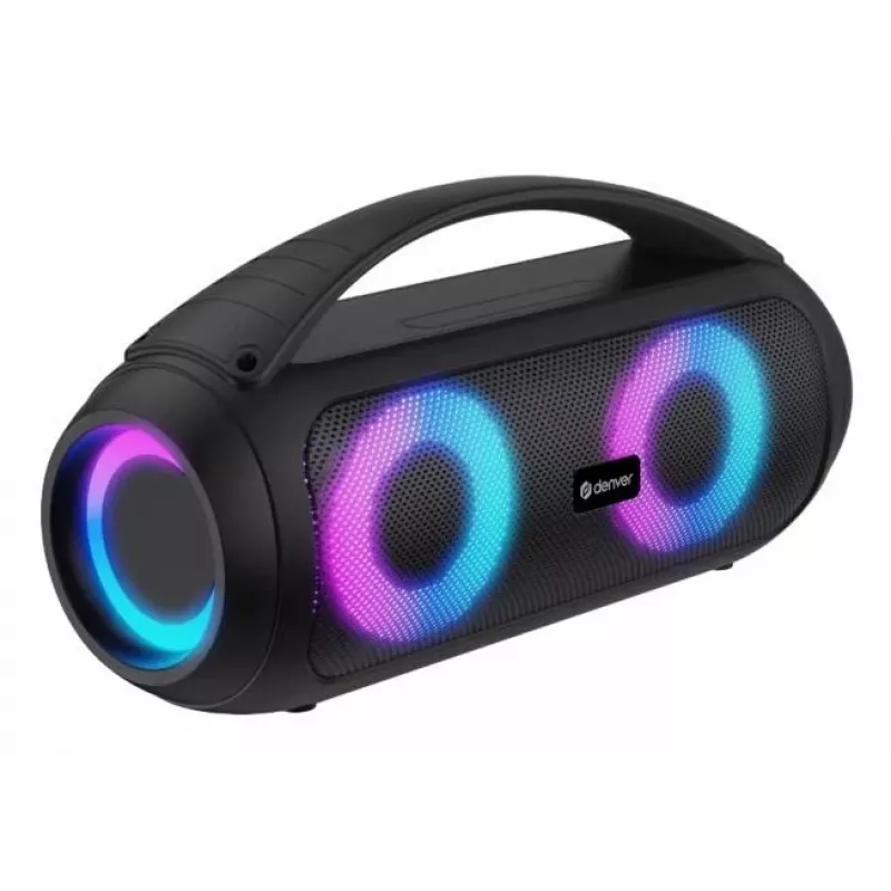 Denver BTG-618 altoparlante Bluetooth portatile per feste 200W con luci LED, nero