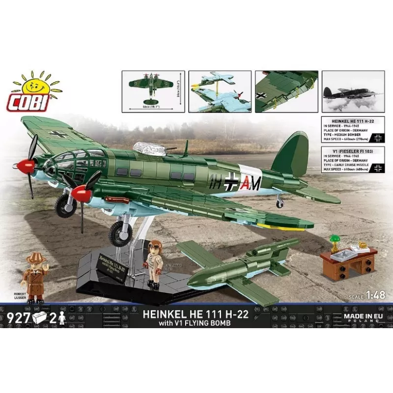 COBI Heinkel HE 111 H-22 con bomba volante V1 set di costruzioni 927 pezzi
