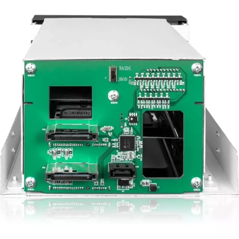 ICY BOX FatCage 2x 2.5/3.5 SATA HDD/SSD RAID 1 in vano 5.25 nero/argento