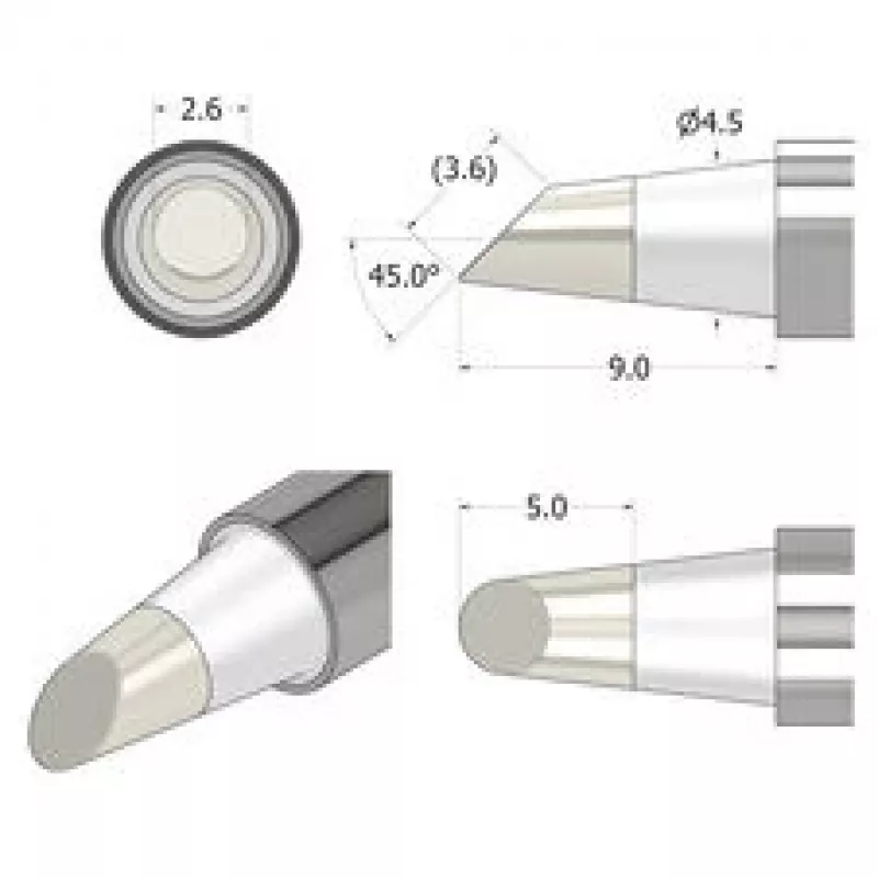 iFixit FixHub punta di saldatura conico-a scalpello 2,6 mm argento