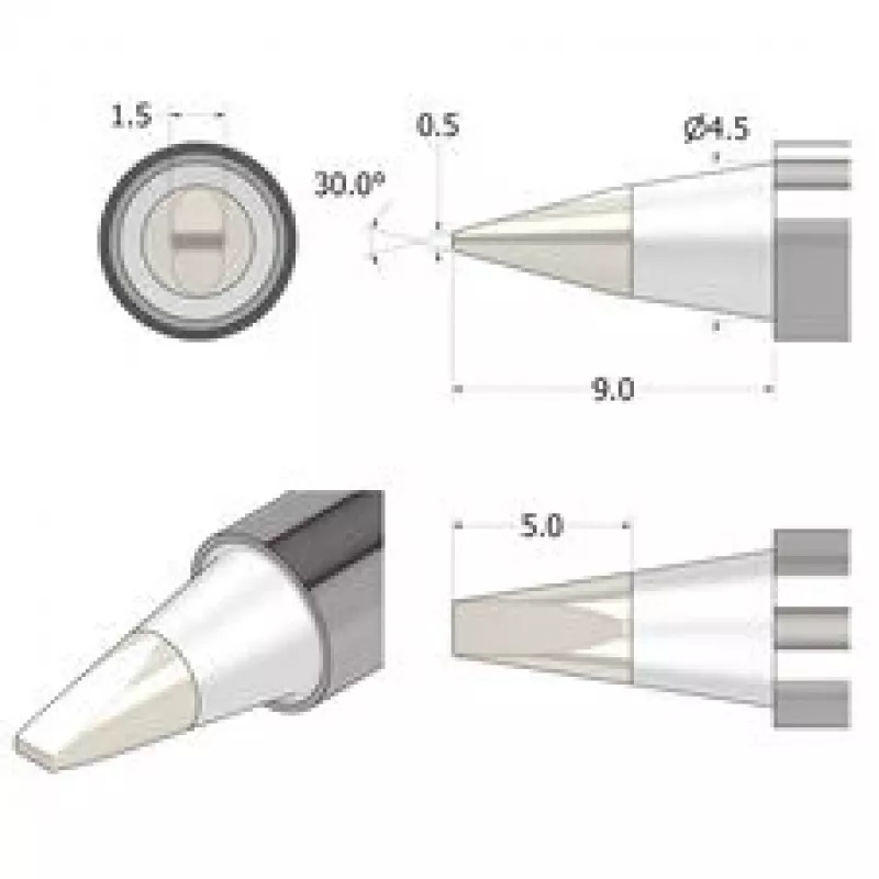 iFixit FixHub punta di saldatura a scalpello 1,5 mm argento