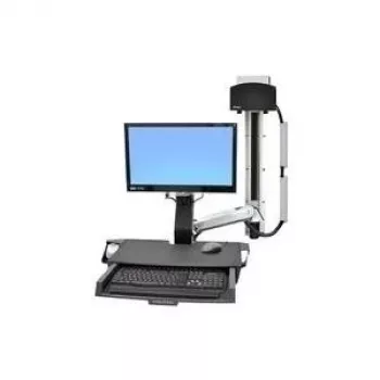 Ergotron StyleView Sit-Stand Combo System con piano di lavoro e supporto CPU piccolo nero