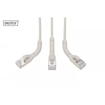 DIGITUS CAT 6A F-FTP cavo patch angolare, rame, 2 m, grigio, 10 pz.
