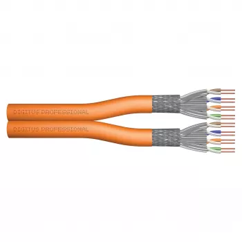 DIGITUS Cavo di installazione CAT 7 S/FTP, duplex, 500 m, LSZH, B2ca-s1a,d0,a1, arancione