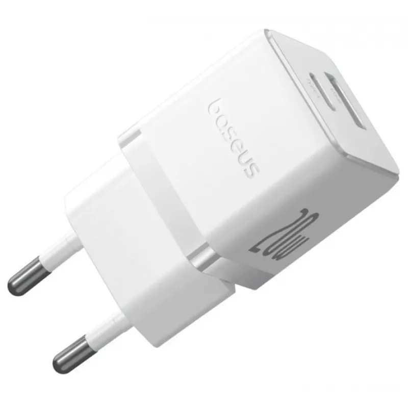 Baseus Palm 20W caricatore da parete USB-C + USB-A, bianco
