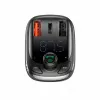 Baseus S-13 Trasmettitore FM Bluetooth per auto con QC 3.0/4.0 PD, vivavoce, indicatore LED, nero