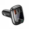 Baseus S-13 Trasmettitore FM Bluetooth per auto con QC 3.0/4.0 PD, vivavoce, indicatore LED, nero