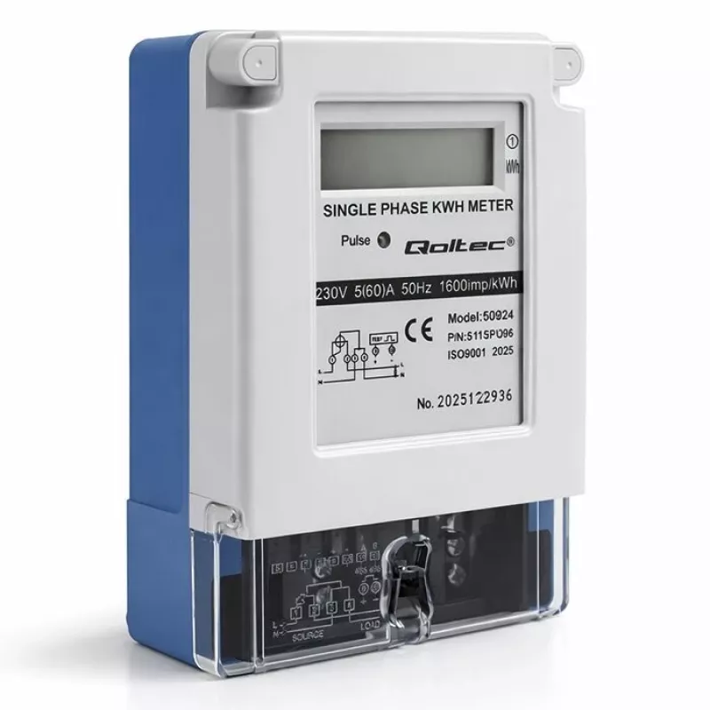 Qoltec Contatore di energia elettronico monofase 230V 5(60)A LCD