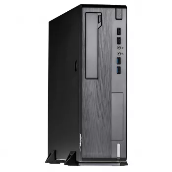 Akyga AK-502-02BK Case per PC SFF, Micro-ATX / Mini-ITX, 2x USB 3.0, senza alimentatore, nero