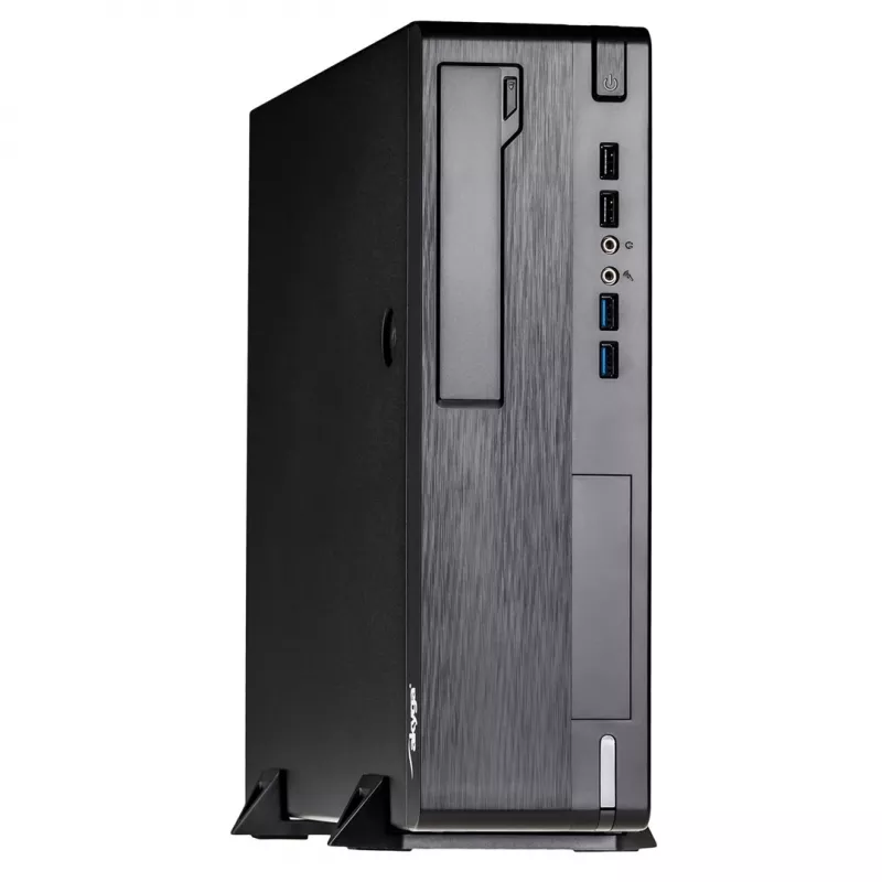 Akyga AK-502-02BK Case per PC SFF, Micro-ATX / Mini-ITX, 2x USB 3.0, senza alimentatore, nero