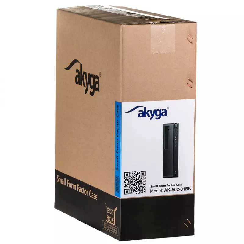 Akyga AK-502-02BK Case per PC SFF, Micro-ATX / Mini-ITX, 2x USB 3.0, senza alimentatore, nero