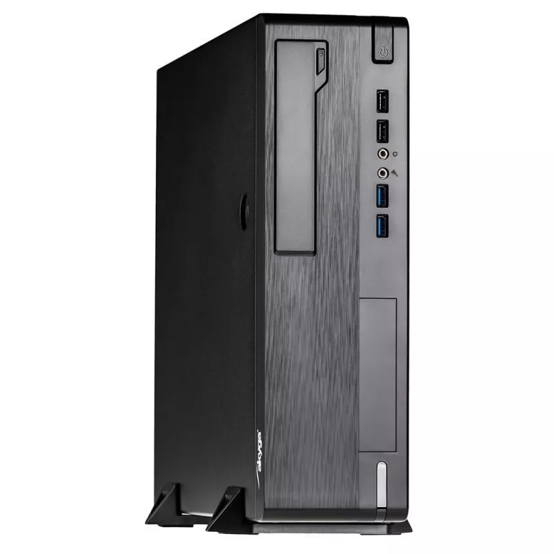 Akyga AK-502-02BK Case per PC SFF, Micro-ATX / Mini-ITX, 2x USB 3.0, senza alimentatore, nero