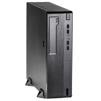 Akyga AK-502-02BK Case per PC SFF, Micro-ATX / Mini-ITX, 2x USB 3.0, senza alimentatore, nero