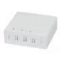 Synergy 21 Contenitore a parete FTTH per 4 adattatori SC-S o LC-D, 80x80mm con gestione cavi, guida DIN/parete, crimp