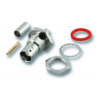 EFB-ELEKTRONIK Connettore femmina BNC da pannello, crimp, RG58, 50 Ohm, massa non isolata (52514.1)