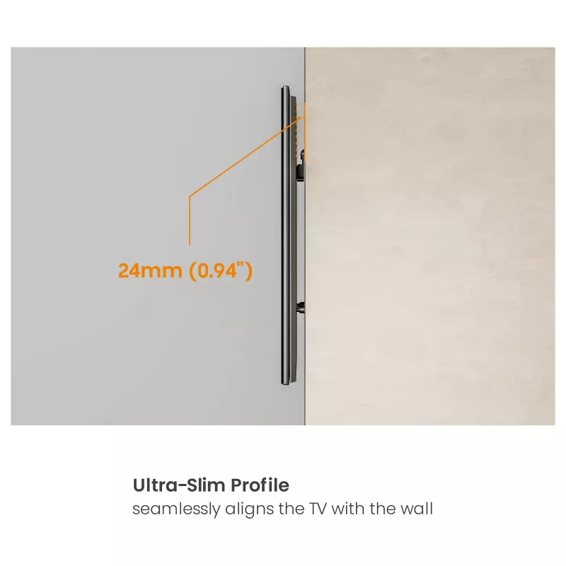 Equip 32-100 Supporto TV da parete senza foratura, braccio singolo, 75 kg, nero