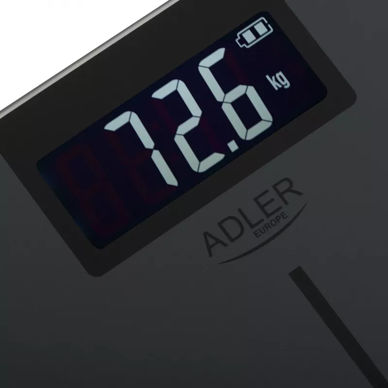 Adler AD 8194s Bilancia pesapersone digitale, bianca, motivo a righe, capacità 180 kg