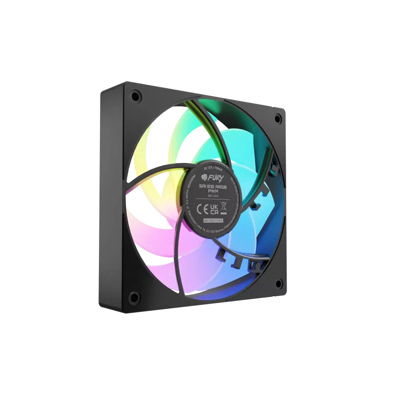 Ventola Fury Fan Sai S12 ARGB PWM, nera
