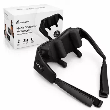 EXTRALINK SmartLife massaggiatore senza fili collo-spalle-schiena con Shiatsu 8 nodi, calore a infrarossi, batteria ricaricabile 2000mAh, 25W