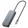 CONCEPTRONIC adattatore da USB-C a 2x Gigabit Ethernet + 2x USB-A 3.2 Gen 1, 0,3m, grigio