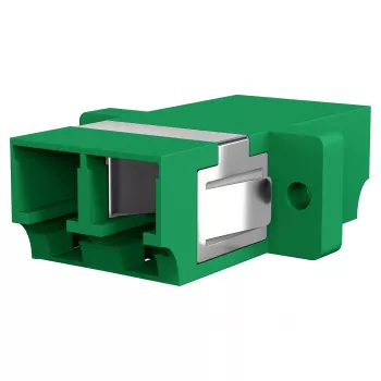 EFB Elektronik 53343.32 accoppiatore in fibra ottica LC/APC Duplex, OS2 monomodale, verde, con shutter