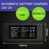 Qoltec 52665 caricabatterie automatico per batterie AGM GEL STD, 24V 2A 48W, indicatore LED, cavo 1,8m