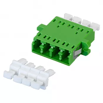EFB Elektronik 53353.32 accoppiatore in fibra ottica LC/APC Quad, OS2 monomodale, verde, con shutter