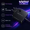 Qoltec Caricabatterie GaN USB-C PD 100W 5-20V 3-5A nero