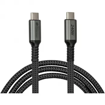 GoodConnections Cavo di collegamento USB-C 2.0 (ST-ST) 3m rivestimento in tessuto 240W antracite