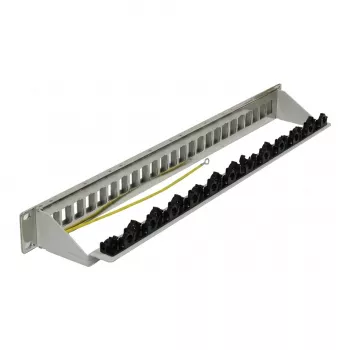 Synergy 21 patch panel keystone 24 porte 1U grigio chiaro V4 con fermacavi