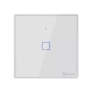SONOFF T2EU1C-TX interruttore luce smart WiFi + RF 433 touch 1 canale bianco