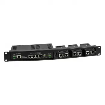 ALLNET 4-Port Gigabit LT-PoE 90W switch unmanaged con patch panel 19 inch 1HE
