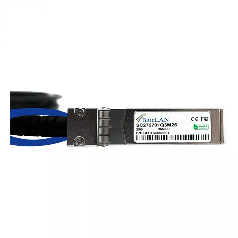 BlueOptics Networks 10521 compatibile BlueLAN 25GBASE-CR cavo Direct Attach SFP28 a SFP28, 3 metri, AWG26