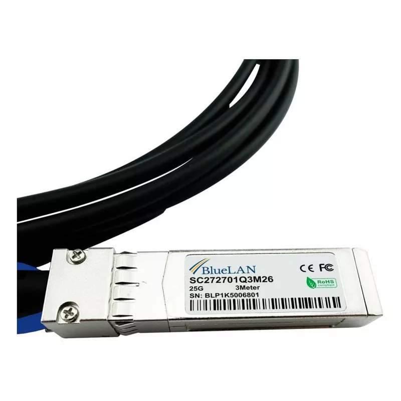 BlueOptics Networks 10521 compatibile BlueLAN 25GBASE-CR cavo Direct Attach SFP28 a SFP28, 3 metri, AWG26