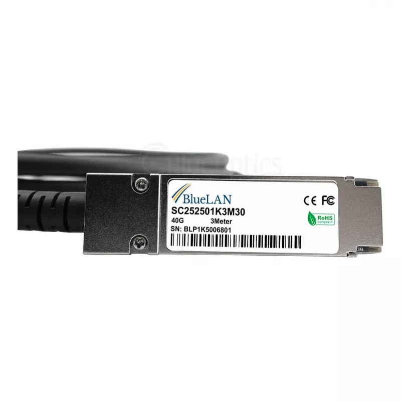BlueOptics Networks 10312 compatibile BlueLAN cavo Direct Attach Copper QSFP+, 40GBASE-CR4, 1m, 30AWG, passivo
