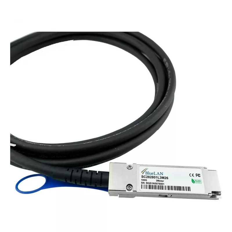 BlueLAN 10411-BL compatibile Extreme Networks cavo Direct Attach QSFP28, 100GBASE-CR4, InfiniBand EDR, 30AWG, 1 metro