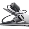 USAMS JC Series CC266 caricabatterie rapido GaN 65W 2xUSB-C 1xUSB-A con cavo USB-C integrato 1,5m bianco
