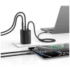 USAMS JC Series CC266 caricabatterie rapido GaN 65W 2xUSB-C 1xUSB-A con cavo USB-C integrato 1,5m bianco