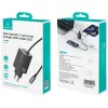 USAMS JC Series CC266 caricabatterie rapido GaN 65W 2xUSB-C 1xUSB-A con cavo USB-C integrato 1,5m bianco