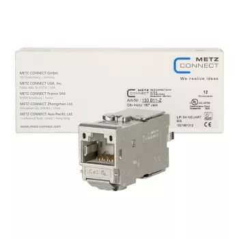 METZ CONNECT C6Amodul 180° modulo keystone RJ45 Cat.6A STP (confezione da 12) - metallico